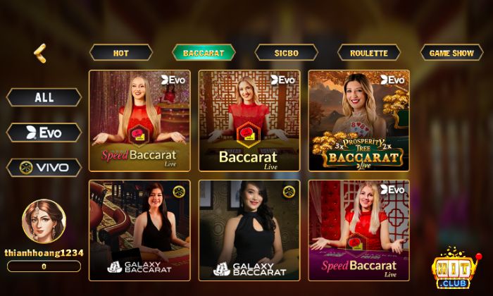 Các trò chơi Baccarat đặc sắc tại Live Casino Hitclub