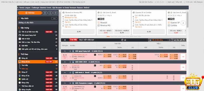 Các dịch vụ cá cược tại sảnh S thể thao Hitclub