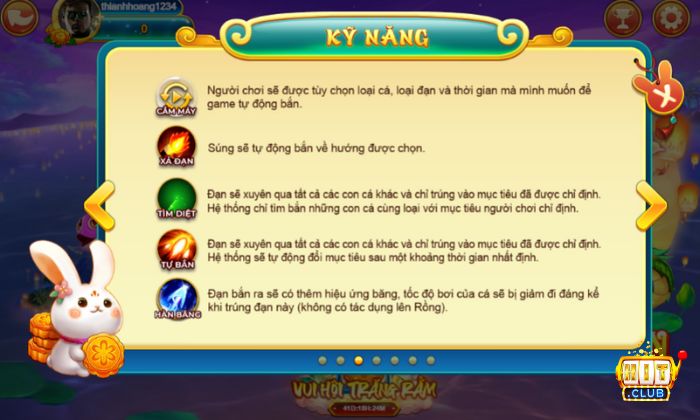 Các kỹ năng trong Bắn cá của cổng game Hitclub